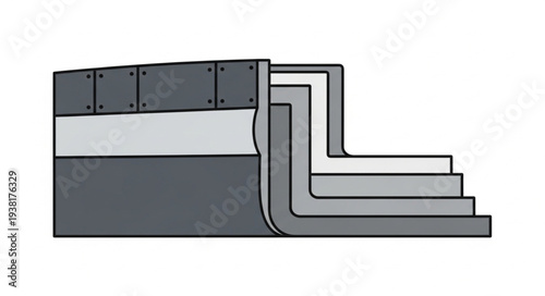 Multilayered Material Layers Illustration.