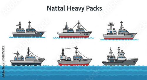 Nattal Heavy Packs Naval Ships Illustration.