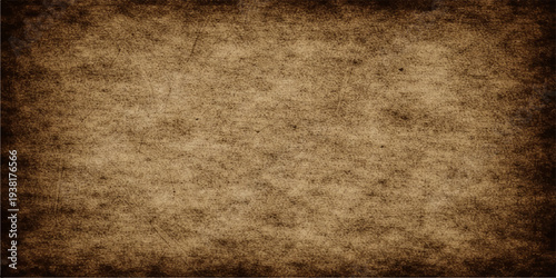 A blank vintage parchment with a stained brown grunge texture creates an ancient worn paper background featuring a rough antique surface and a retro sepia design