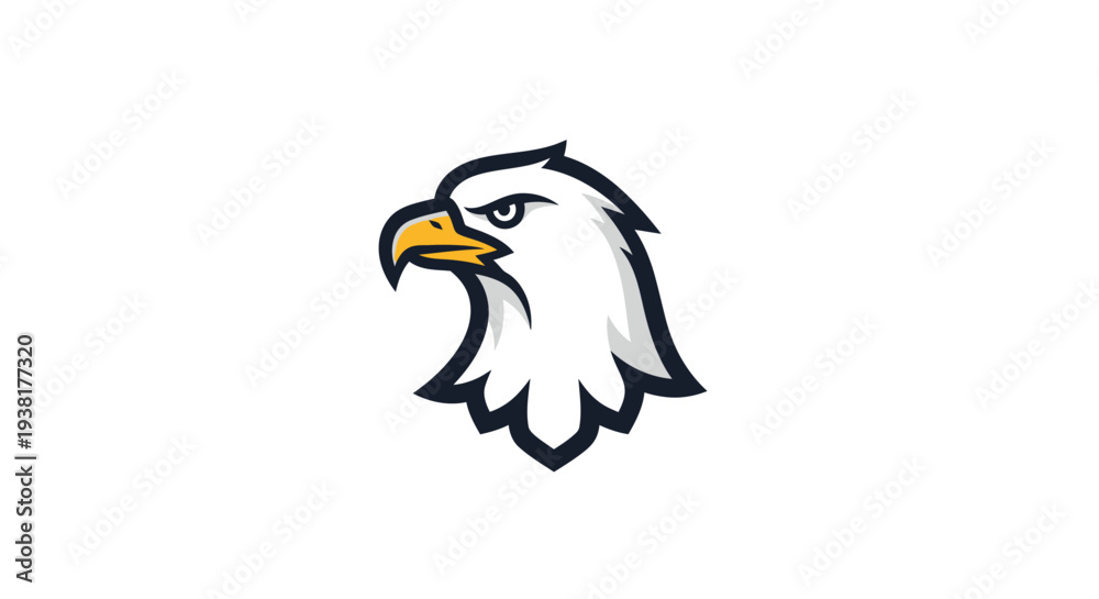 Fototapeta premium American Bald Eagle Cartoon Head.
