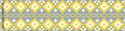 Gold and Grey ethnic border ornament. Geometric ethnic oriental seamless pattern. Stripe vector illustration. Native American Mexican African Indian tribal. Design border, textile, fabric, clothing