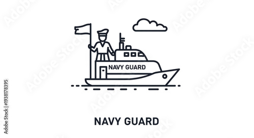 Navy Guard Ship Illustration.