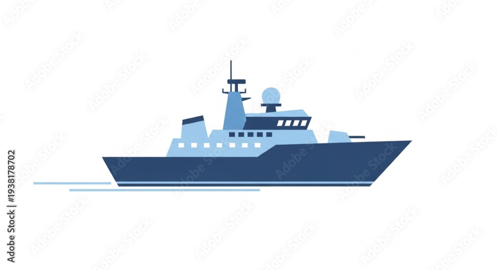 Obraz premium Navy Ship Illustration Graphic Design.