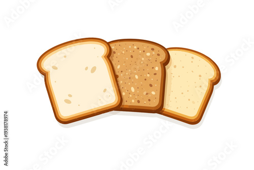 Fan Arrangement Bread Slices – Minimal Bakery Food Flat Vector