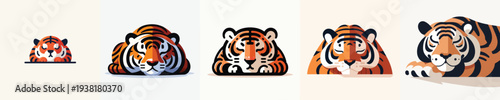 vector of a sleeping tiger