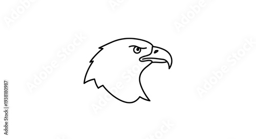 Bald Eagle Head Side Profile View.