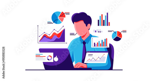 Financial analyst reviewing multiple data dashboards