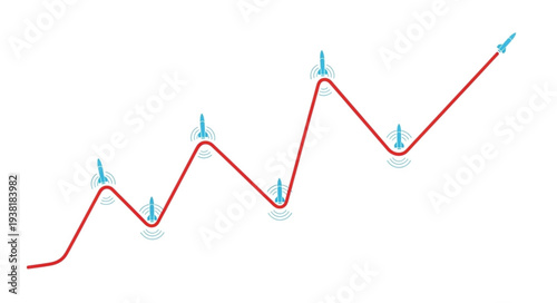 Red Line Graph with Arrows.