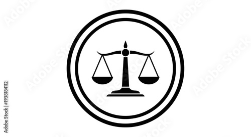 Scales of justice vector icon symbolizing law balance and equality with a legal weight scale concept for court, lawyer, business comparison and fair judgment illustration