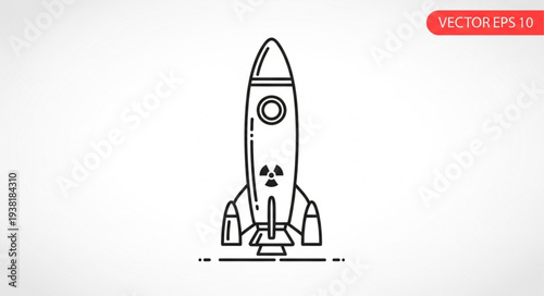 Nuclear Missile Vector Illustration Design.