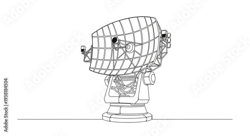 Radio Telescope Dish Antenna Structure.