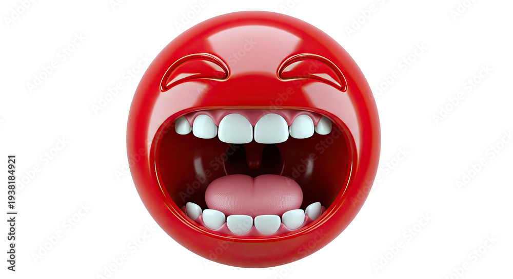Naklejka premium Red laughing emoji 3D render