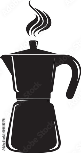Moka pot vector silhouette illustration coffee maker 
