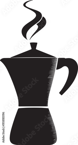 Moka pot vector silhouette illustration  coffee maker 
