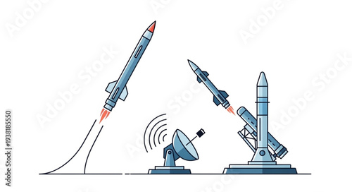 Rockets Launching into the Sky.