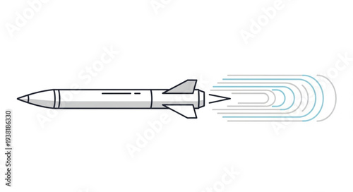 Rocket Launching into Space Illustration.