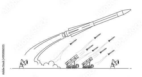 Rocket Launching into the Sky.