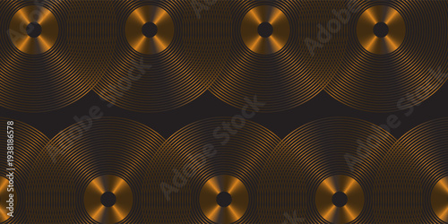 3D brown lines techno abstract background overlap layer on dark space with circles shapes effect decoration. Modern graphic design element stripes style concept for web banner, card, or brochure cover