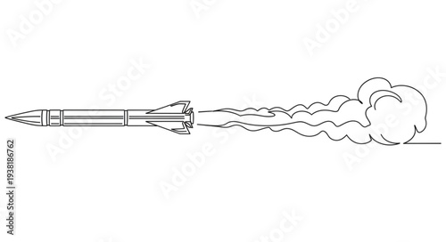 Rocket Launching with Fire and Smoke.