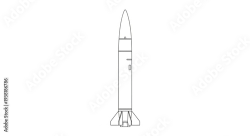 Rocket Ship Launch Vehicle Illustration.