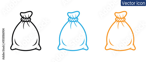 Modern vector illustration of trash bags in vibrant colors for eco-friendly and waste management themes