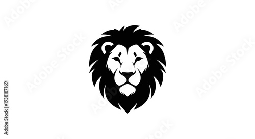 Black and white lion face logo.