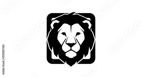 Black and White Lion Head Logo Design.