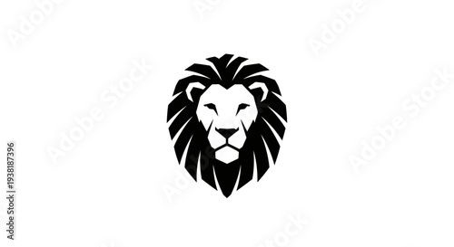 Black and White Lion Head Logo Design.