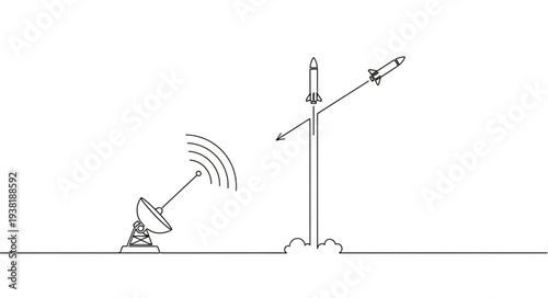 Satellite Dish Receiving Signal from Tower.