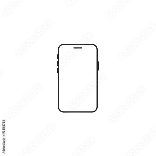 Smartphone Icon Mobile Phone Outline Device Technology Vector Illustration Design
