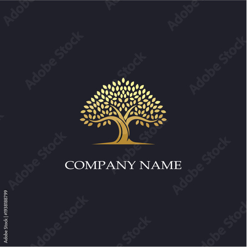 Modern Minimal Golden Tree Design