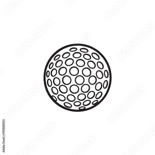 Golf Ball Line Icon Vector Illustration Sport Equipment Symbol Design