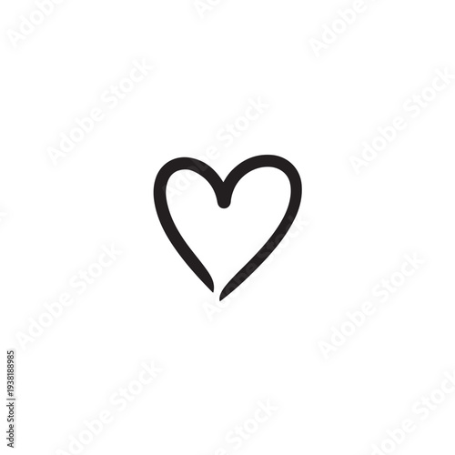 Heart Outline Love Symbol Romantic Icon Minimal Vector Illustration Design
