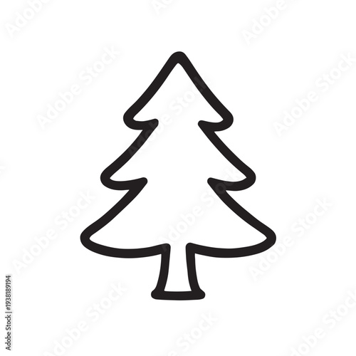 Christmas Tree Outline Holiday Pine Tree Icon Vector Illustration Design