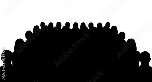 Silhouette of Crowd of People.