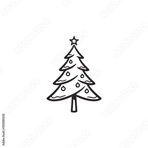 Christmas Tree Holiday Decoration Festive Icon Vector Illustration Design Symbol