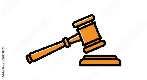 Gavel and sound block icon.