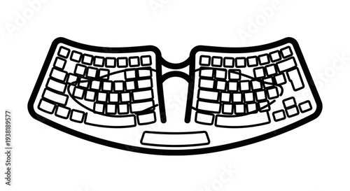 Ergonomic split computer keyboard design.