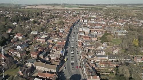 Marlborough Town Centre High Street Aerial View Wiltshire UK Historic
