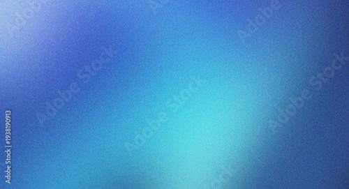 Cuadro en lienzo Cool blue grainy gradient background with cyan and turquoise highlights creating