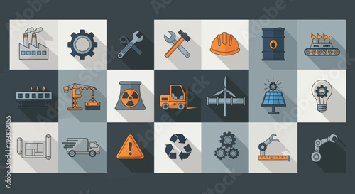 Collection of Industrial Icons and Symbols 3.