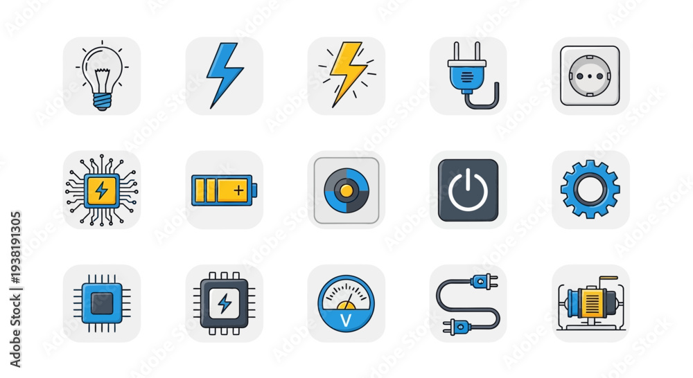 Fototapeta premium Collection of Modern Technology Icons.