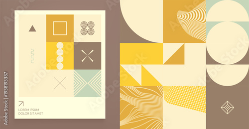 Abstract geometrical pattern. Cover design template. Vector illustration for brochure, notebook, notepad, diary, notepad, poster or card.