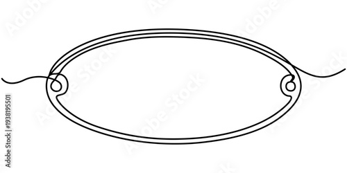 Office Name Plates continuous one line drawing,  name plate for office isolated on white background. in outline illustration. 