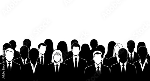 Silhouetted Business People Standing Together.