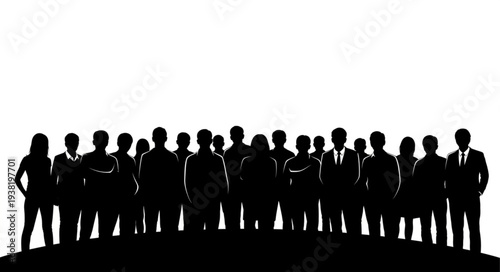 Silhouetted Business People Standing Together.