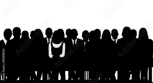 Silhouetted Business People Standing Together.
