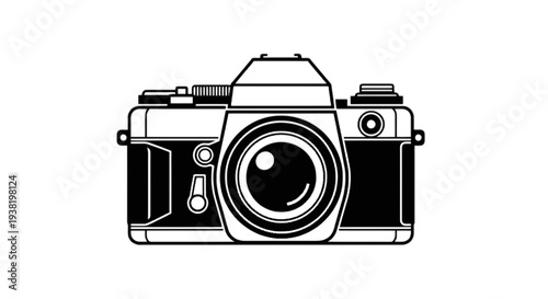 Vector illustration of A minimalist vector graphic illustration of a camera on a white background Isolated on transparent background