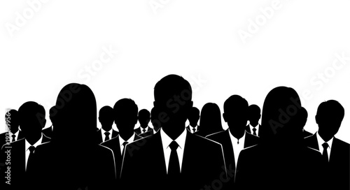 Silhouetted Businessmen Standing Together.