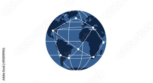 Global network connectivity visualization showcasing international data exchange and digital